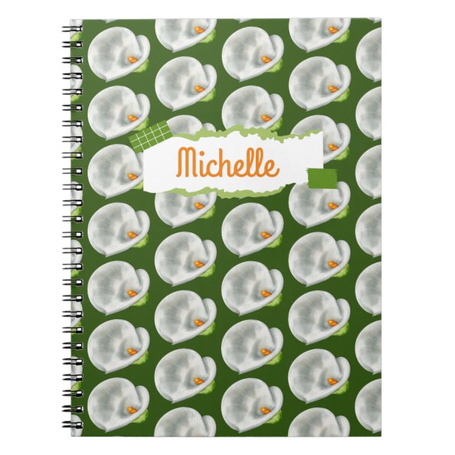 Personalised Calla Lilly Pattern Notebook (Front)