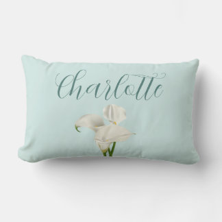 Personalised Calla Lily Lumbar Cushion
