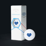 Personalised Callaway golf balls with blue heart<br><div class="desc">Personalised Callaway golf balls with blue heart. Customisable template with custom name or monogram. Fun gift idea for golfers and golfing fans. Suitable for sporty men and women. Change logo into any colour. Great for player, coach, caddie, friend, dad, husband etc. Great gifts for Father's day, Birthday and other occasions....</div>