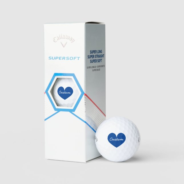Personalised Callaway golf balls with blue heart (Packaging)