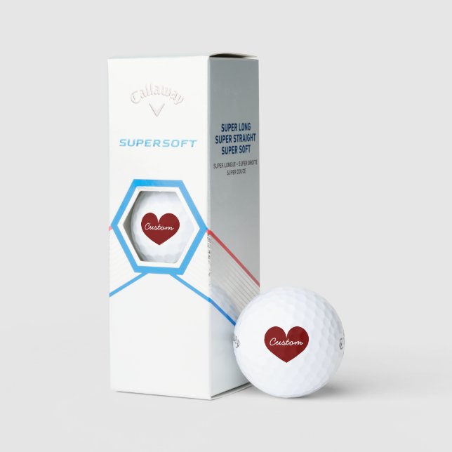Personalised Callaway golf balls with red heart (Packaging)