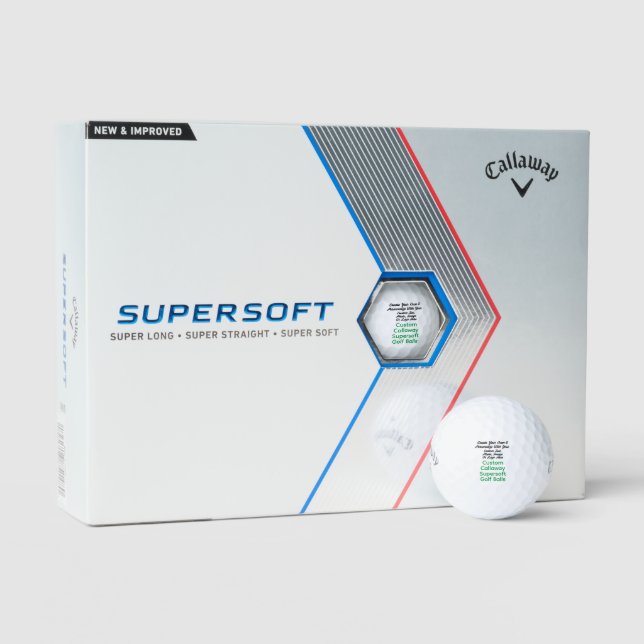 Personalised Callaway Supersoft Golf Balls, Custom Balls (Packaging)