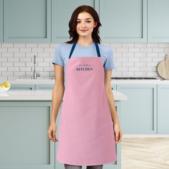 Personalised Calligraphy Editable Colours Kitchen Apron (Creator Uploaded)