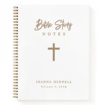 Personalised Calligraphy Gold Cross Bible Study 