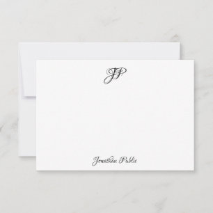 Personalised Calligraphy Name Monogram Elegant Card