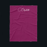 Personalised Calligraphy Script Name Wine Colour Fleece Blanket<br><div class="desc">Create Your Own Template Upload Image Photo Add Calligraphy Script Name or Text Wine Colour & White Small Fleece Blanket. Home Décor / Throw,  High Quality Fleece & Sherpa Blankets Online Shop. Sizes: Small,  Medium,  Large.</div>