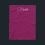 Personalised Calligraphy Script Name Wine Colour Fleece Blanket<br><div class="desc">Create Your Own Template Upload Image Photo Add Calligraphy Script Name or Text Wine Colour & White Small Fleece Blanket. Home Décor / Throw,  High Quality Fleece & Sherpa Blankets Online Shop. Sizes: Small,  Medium,  Large.</div>