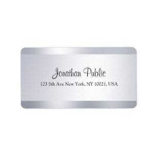 Personalised Calligraphy Script Silver Template Label