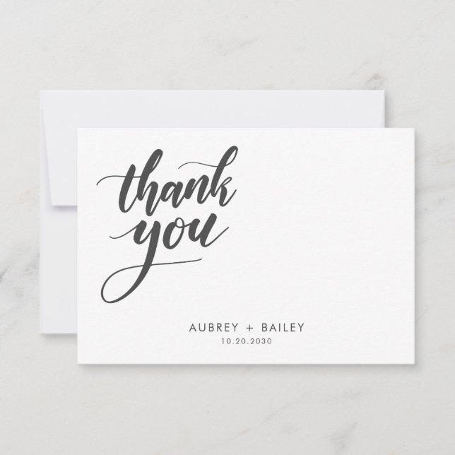 Personalised Calligraphy Wedding Thank You Card (Front)