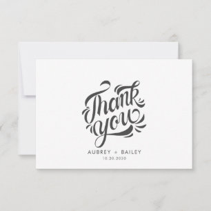 Personalised Calligraphy Wedding Thank You Ornate