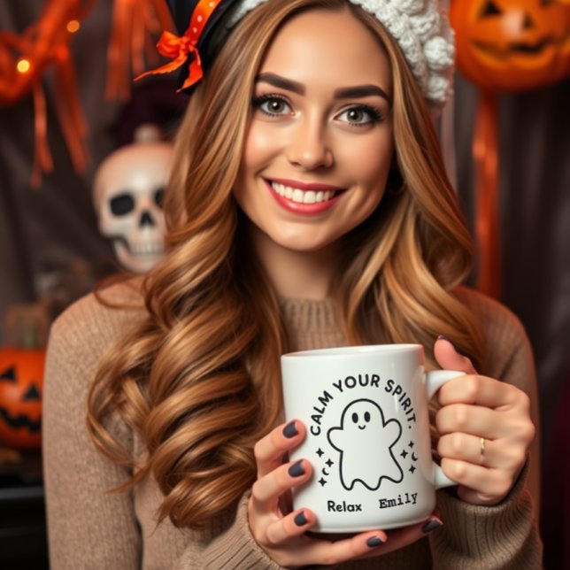 Personalised ‘Calm Your Spirit’ Ghost Mug  (Creator Uploaded)
