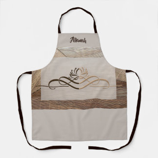 Personalised Calming Linen Bamboo Lotus Flower Apron