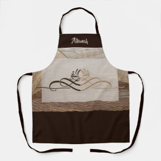Personalised Calming Linen Bamboo Lotus Flower Apron