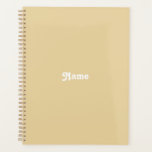 Personalised camel beige custom name monogram year planner<br><div class="desc">Personalised camel beige custom name,  text,  initials,  monogram or year cute elegant Planner.
Custom white text on camel beige plain solid colour background.</div>
