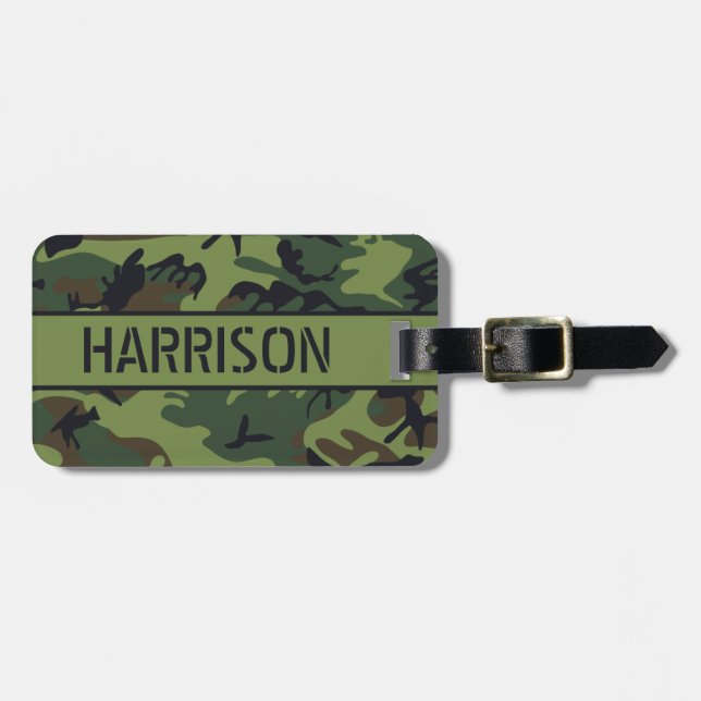 Personalised Camo Luggage Tag (Front Horizontal)