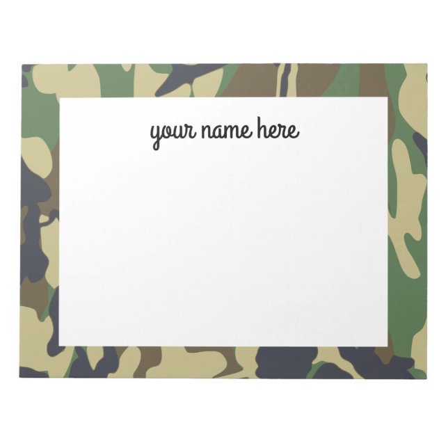 Personalised Camo Notepad (Front)