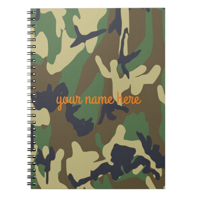 Personalised Camo Spiral Notebook (Front)