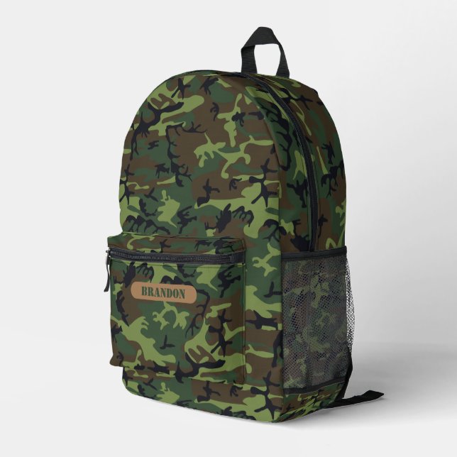 PERSONALISED CAMOFLAGE PRINTED BACKPACK (Back Corner Right)