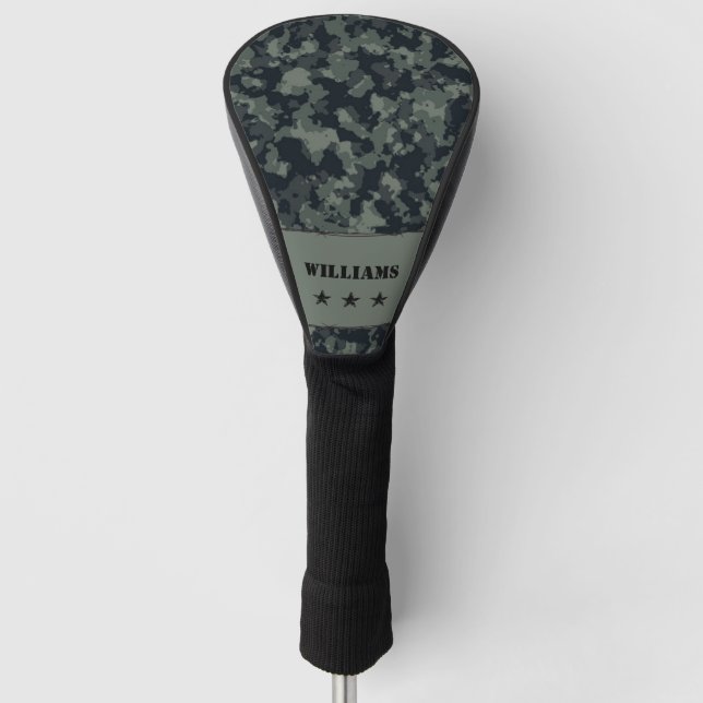 Personalised Camouflage Golf Head Cover (Front)