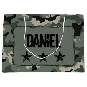 Personalised Camouflage Large Gift Bag