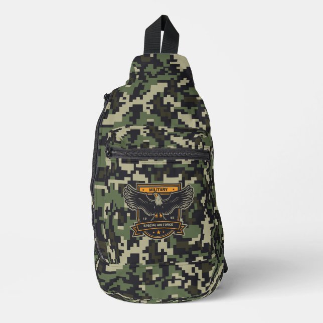 Personalised Camouflage Military-Style  Sling Bag (Front)