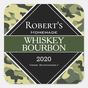 Personalised Camouflage Moonshine/Whiskey Label