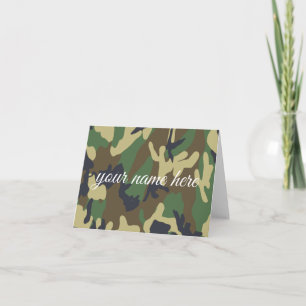 Personalised Camouflage Notecards