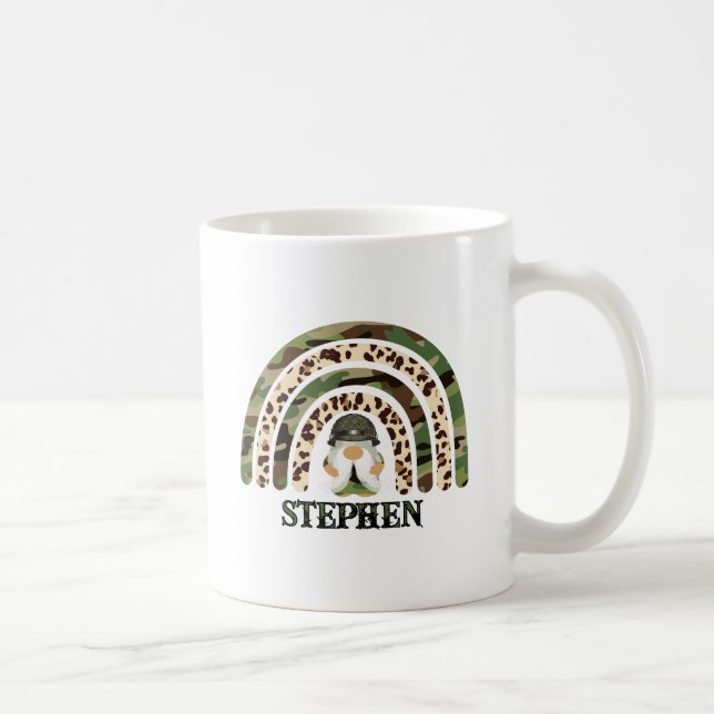 Personalised Camouflage Rainbow Design Coffee Mug (Right)
