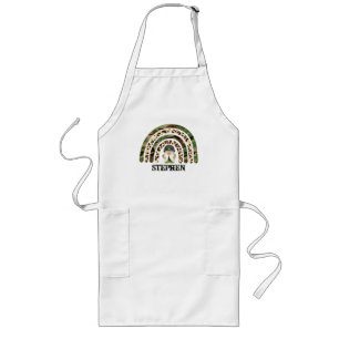 Personalised Camouflage Rainbow Design Long Apron