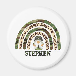 Personalised Camouflage Rainbow Design Magnet