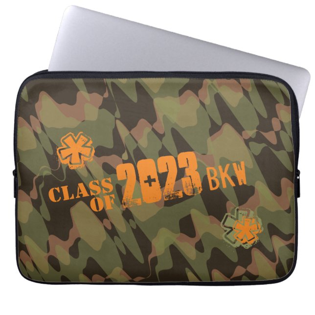Personalised Camouflage Woodland Green Laptop Sleeve (Front)