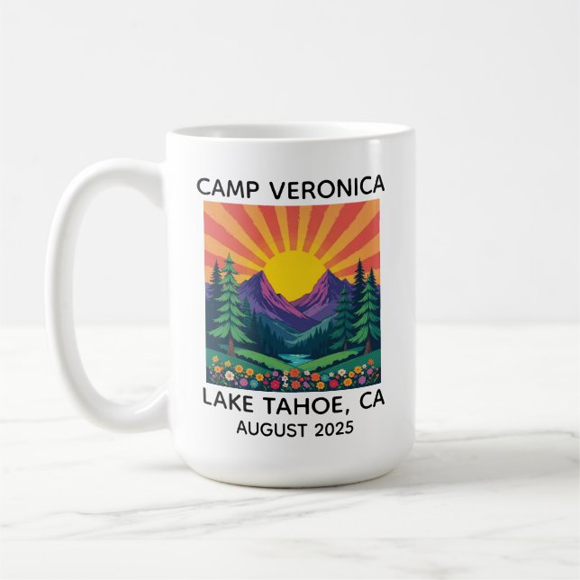 Personalised Camp Bachelorette  Mug, Custom Retro  Coffee Mug (Left)
