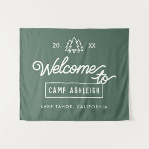 Personalised Camp Bachelorette Party Backdrop Tapestry