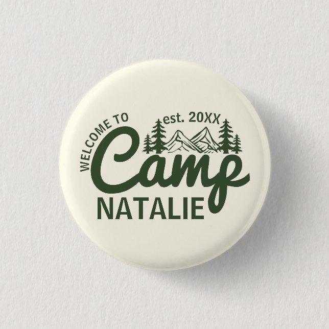 Personalised Camp Bachelorette Party Bridesmaids 3 Cm Round Badge (Front)