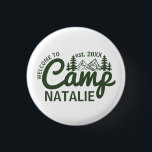 Personalised Camp Bachelorette Party Bridesmaids 3 Cm Round Badge<br><div class="desc">Elevate your glamping bachelorette party with our Personalised Camp Bachelorette Party Bridesmaids Button, the perfect accessory for a wild adventure in the woods! Designed specifically for those who cherish the blend of nature and celebration, these buttons feature chic, rustic designs that capture the essence of a camp bachelorette experience. Adorned...</div>