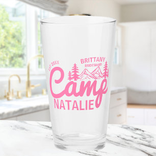 Personalised Camp Bachelorette Party Bridesmaids Glass