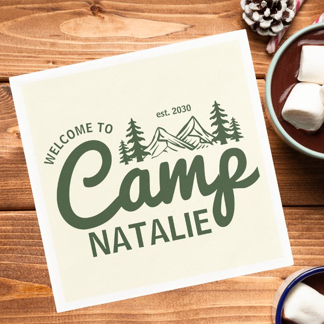 Personalised Camp Bachelorette Party Bridesmaids Napkin (Creator Uploaded)