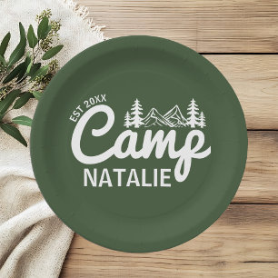 Personalised Camp Bachelorette Party Bridesmaids Paper Plate