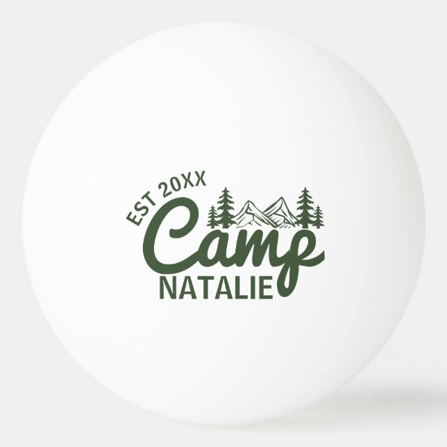 Personalised Camp Bachelorette Party Bridesmaids Ping Pong Ball (Front)