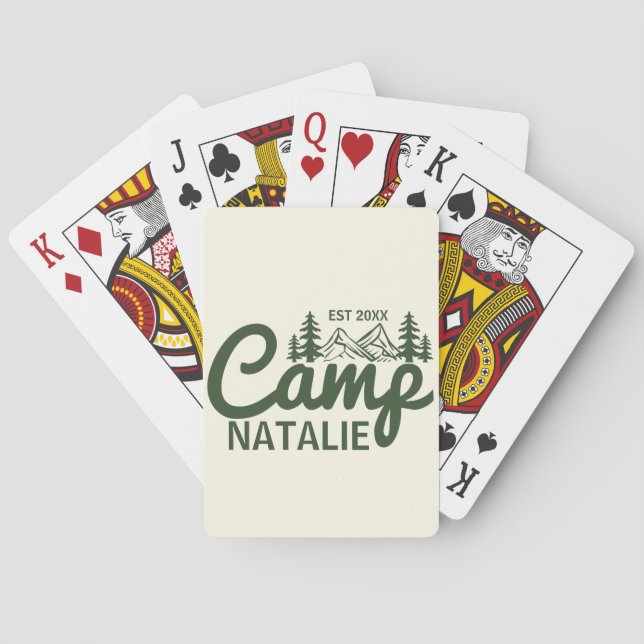 Personalised Camp Bachelorette Party Bridesmaids Playing Cards (Back)