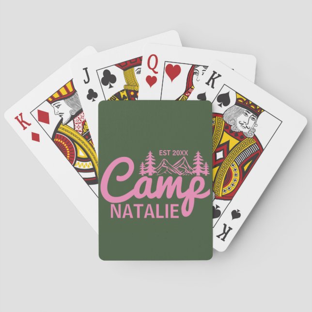 Personalised Camp Bachelorette Party Bridesmaids Playing Cards (Back)