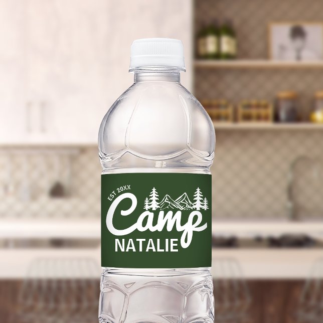 Personalised Camp Bachelorette Party Bridesmaids Water Bottle Label (Creator Uploaded)