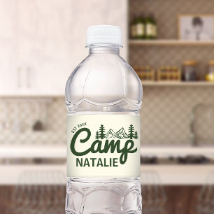 Personalised Camp Bachelorette Party Bridesmaids Water Bottle Label