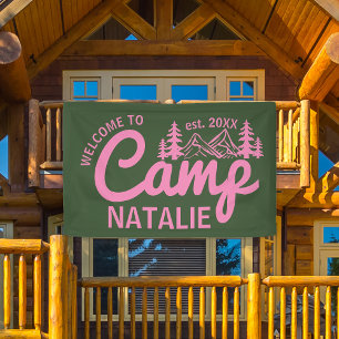 Personalised Camp Bachelorette Party Cool Welcome Banner