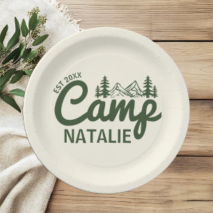 Personalised Camp Bachelorette Party Paper Plate