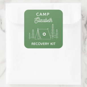 Personalised Camp Bachelorette Recovery Kit Square Sticker