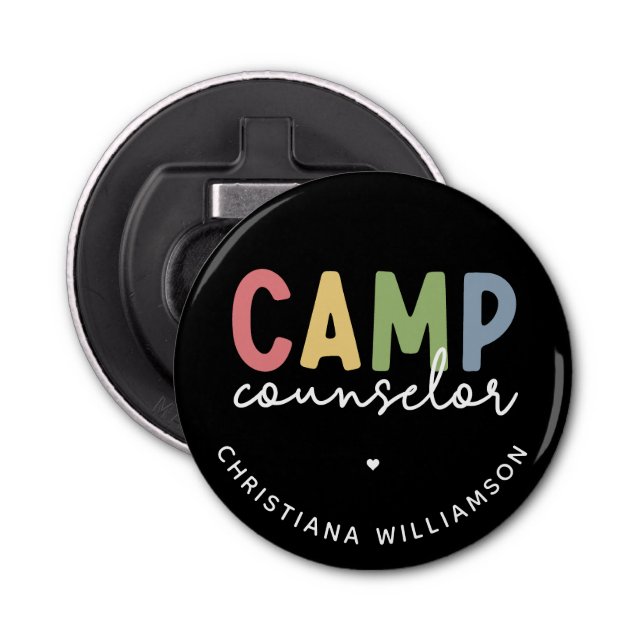 Personalised Camp Counsellor Gifts Bottle Opener (Front)