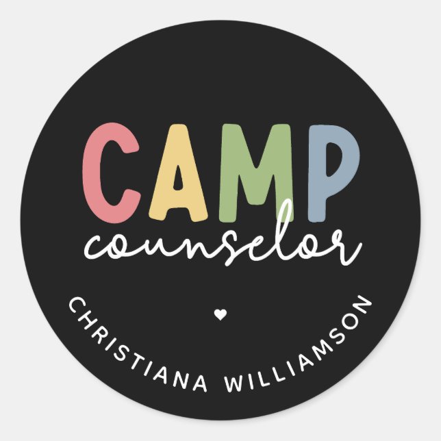Personalised Camp Counsellor Gifts Classic Round Sticker (Front)