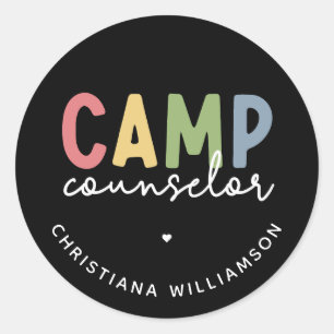 Personalised Camp Counsellor Gifts Classic Round Sticker