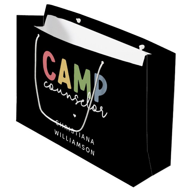 Personalised Camp Counsellor Gifts Large Gift Bag (Front Angled)